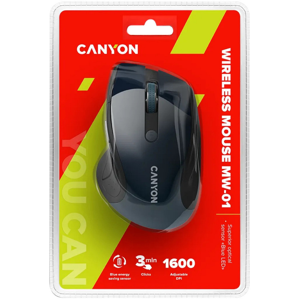 Мышь компьютерная безпроводная Canyon CNS-CMSW01BL Blue синяя Киев - изображение 4