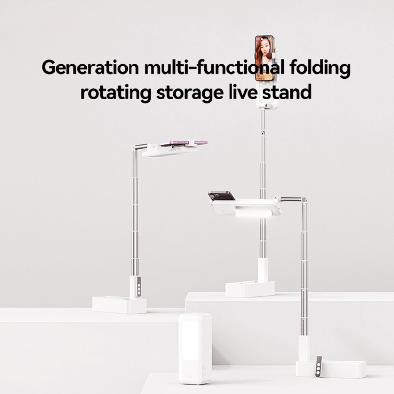 Подставка-держатель настольный USAMS US-ZB265 Multi-function Rotatable Folding Storage Live Stream Херсон - зображення 2