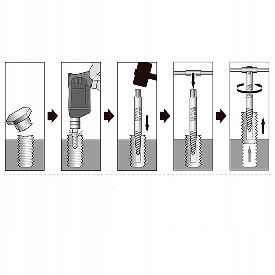 Набор экстракторов (1/8 - 1-1/4", M3-M32) 8ед.  TOPTUL JGAI0805 Харків - зображення 3