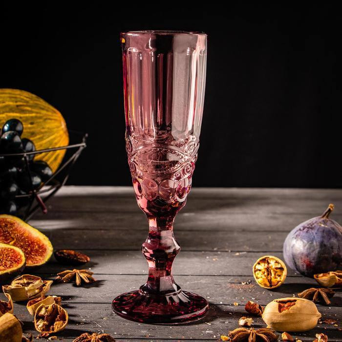 Келих для шампанського OLens Вінтаж 34215-14-3 180 мл рожевий Київ - зображення 1