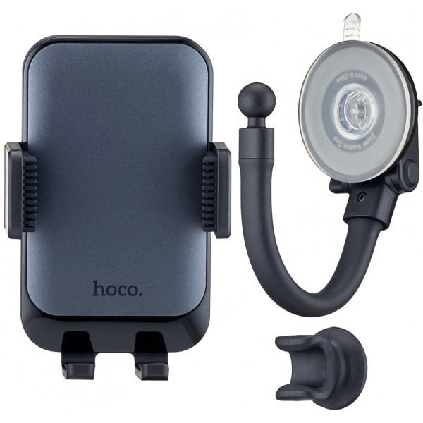 Автомобільний тримач HOCO H27 Rock push-type car holder (center console) Black Gray Харьков - изображение 3