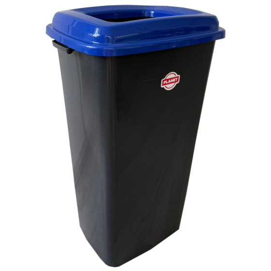 Бак для сортировки мусора 70 л Planet "Папир" антрацитовый-синий Київ