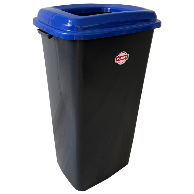 Бак для сортировки мусора 70 л Planet "Папир" антрацитовый-синий Київ - зображення 1