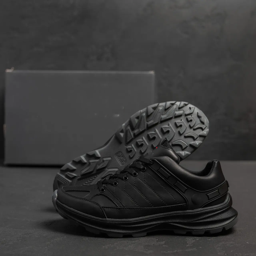 Мужские кожаные кроссовки Clasic Black Київ - зображення 6