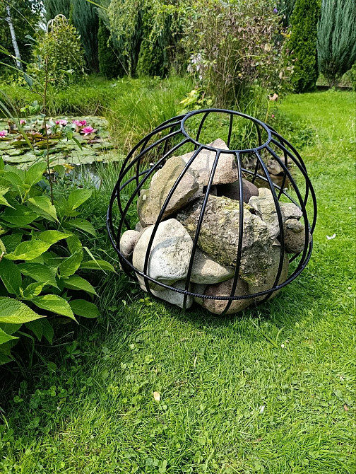 Стильний габіон для саду Садовий металевий декор Ковані вироби Івано-Франківськ - зображення 2