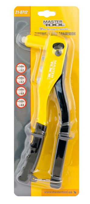 Пистолет для заклепок MASTERTOOL 220 мм Ø 2.4/3.2/4.0/4.0 мм 21-0712 Харків - зображення 2