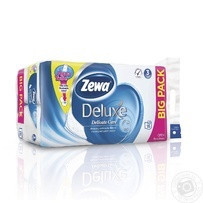 Туалетная бумага Zewa Deluxe белая трехслойная 16 рулонов Київ - зображення 1