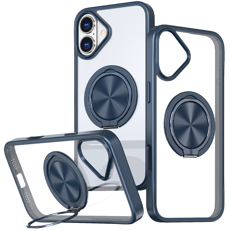 TPU+PC чехол Metal Ring with MagSafe для Apple iPhone 16 (6.1") Херсон - изображение 1
