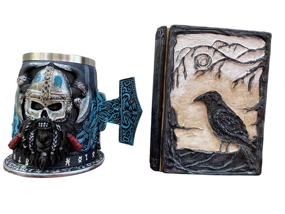 Подарочный набор Кружка 3 Молот Тора Бородаст Викинг и Блокнот 3 «Тень Ворона» Київ - зображення 3