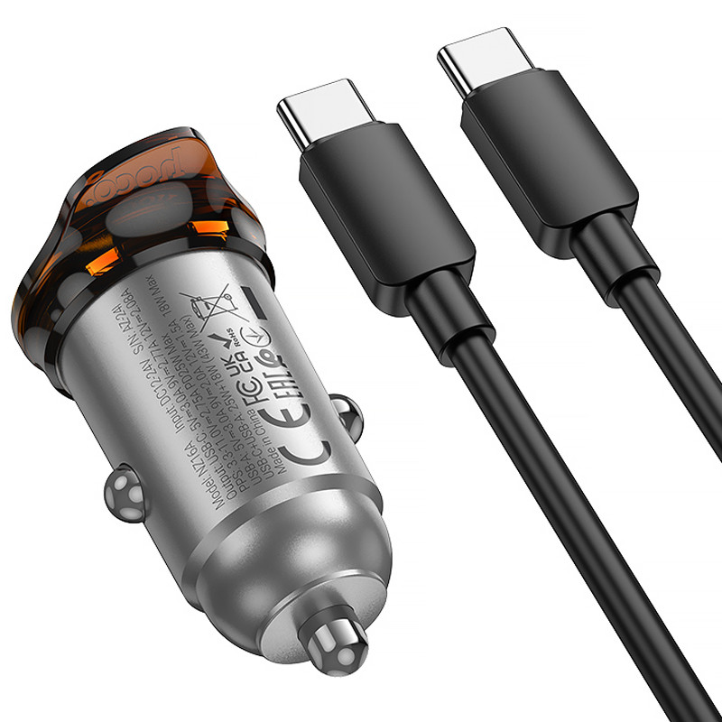 АЗУ Hoco NZ16A Rigorous 43W (1USB-A/1C) + кабель Type-C to Type-C Херсон - зображення 4