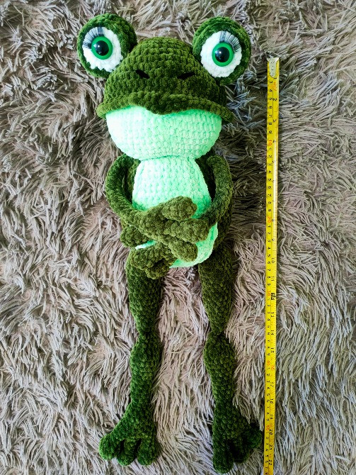 Жаба жабка 52 см іграшка в'язана м'яка дитяча гачком ручна робота Нововолынск - изображение 3