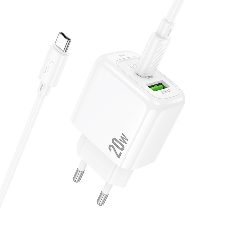 СЗУ Hoco CS54A Surplus PD20W+QC3.0 (1USB-A/1C) + кабель Type-C to Type-C Херсон - изображение 5