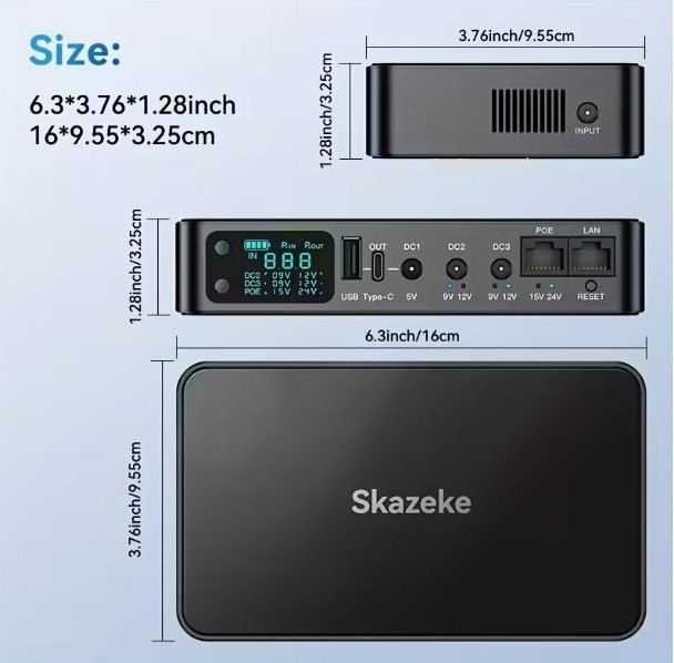 Skazeke Mini UPS, ДБЖ 18000 мА·год, з регульованою напругою 5В/9В/12В/15В/24В Киев - изображение 2