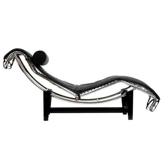 Шезлонг Лекор нержавіюча сталь, білий або чорний шкірозамінник Дніпро