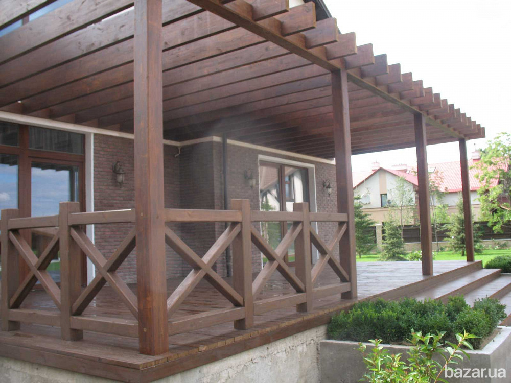 Веранда деревянная. Терраса из дерева. Пристройка к дому. Київ - зображення 5