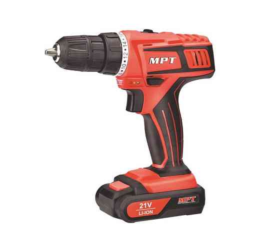 Дрель-шуруповерт аккумуляторная MPT 21 V Li-ion 1.5 Ач 2 скорости 0-400/1450 об/мин 10 мм 2 АКБ кейс Харків