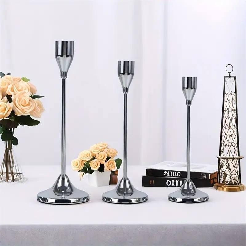 Набор подсвечников Leeseph 3шт серебро  MV021 Одеса - зображення 2