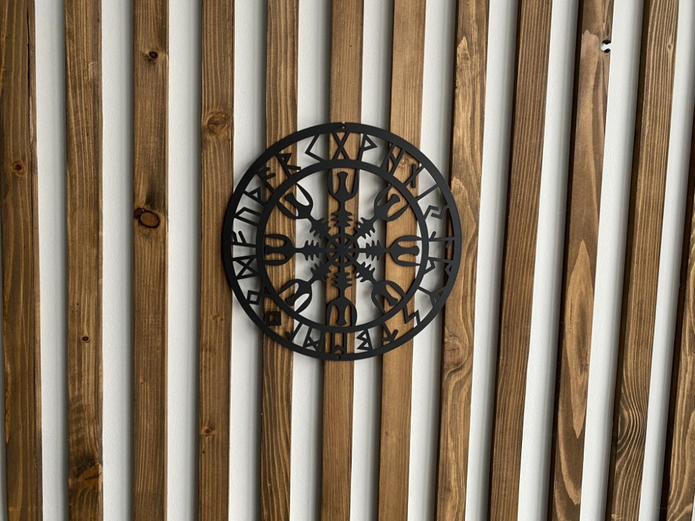 Настенный декор панно картина лофт из металла Вальхалла Валькнут Руны Киев - изображение 2