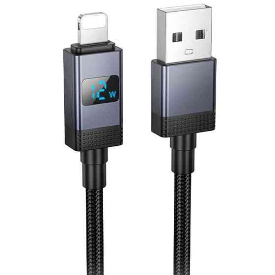 Дата кабель Hoco X118 Generous with display USB to Lightning 2.4A (1m) Херсон