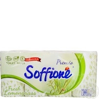 Бумага туалетная Soffione Fresh Lemongrass 3-слой 8 штук в упаковке