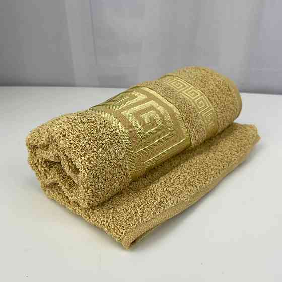 Рушник для обличчя махровий Febo Vip Cotton Grek Туреччина 6386 жовтий 50х90 см Киев