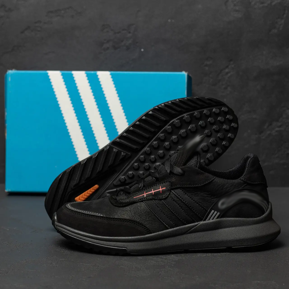 Мужские кожаные кроссовки Retropy Black Київ - зображення 8