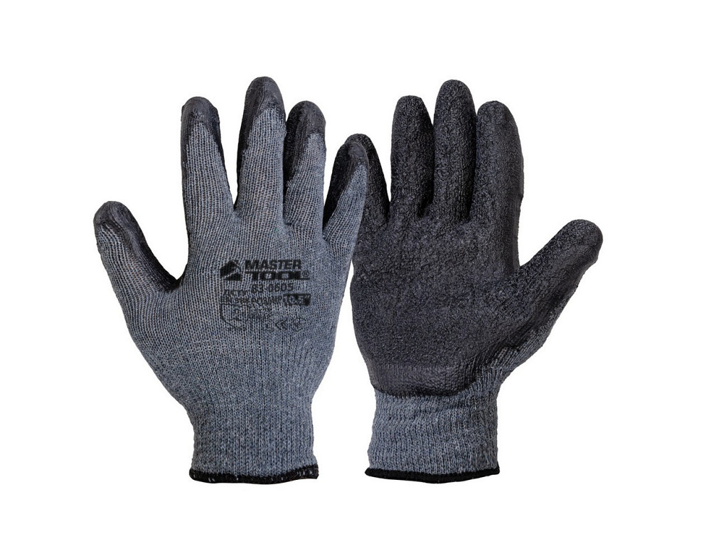 Перчатки хлопковые утепленные MASTERTOOL CRINKLE LATEX COTTON латексное покрытие ладони 10.5" подвес Харків - зображення 1