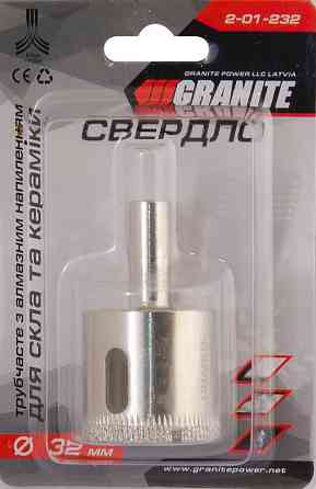 Сверло для стекла и керамики GRANITE трубчатое с алмазным напылением 32 мм 2-01-232 Харьков