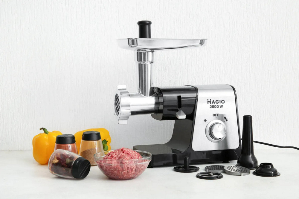Мясорубка электрическая Magio MG-262 2600 Вт серебристая Київ - зображення 8