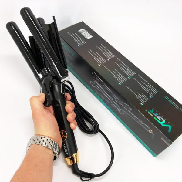 Потрійна плойка для завивки волосся VGR три хвилі діаметром 25 мм потужністю 125 Вт Львов - изображение 3