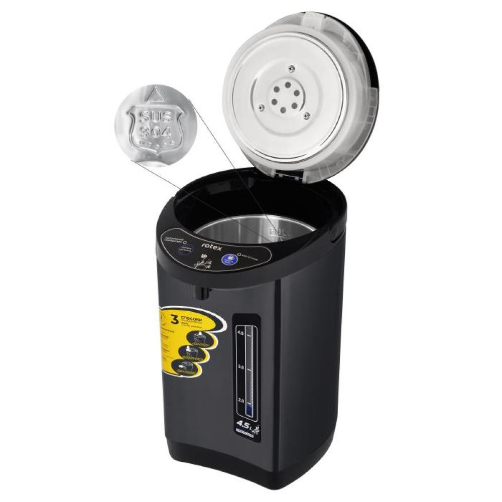 Термопот Rotex RTP453-BS 4.5 л черный Київ - зображення 3