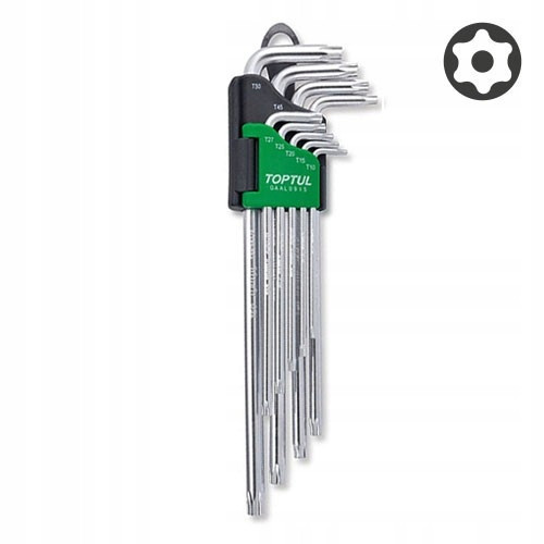 Г-образные ключи TORX TOPTUL T10-T50 9ед. супердлинные с отверстием GAAL0915 Харків - зображення 2