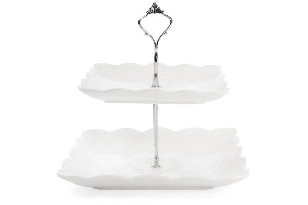 Фруктівниця 2-х ярусна Bona Di 988-138 25 см біла Київ - зображення 1