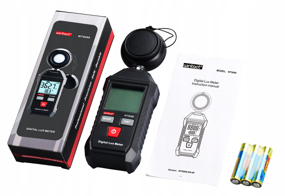 Измеритель уровня освещенности (люксметр) + термометр WINTACT WT9066 Харків - зображення 3