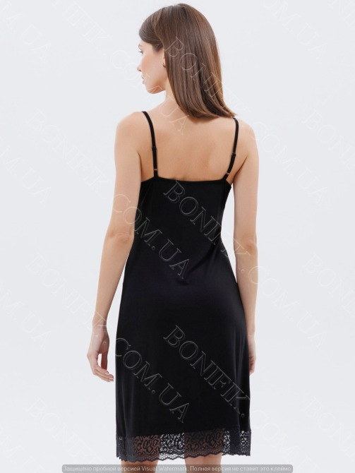 Ночная сорочка чёрная с кружевом на тонких бретелях "Amour" (60047) (арт. 1348) Кривой Рог - изображение 5