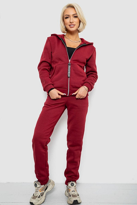 Спортивний костюм жіночий на флісі, бордовий | Новий | S-XL Одеса - зображення 2