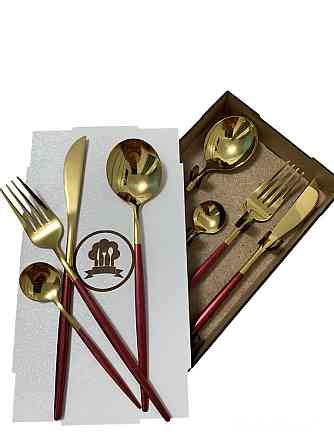 Набор столовых приборов бордовый на 6 персон Київ
