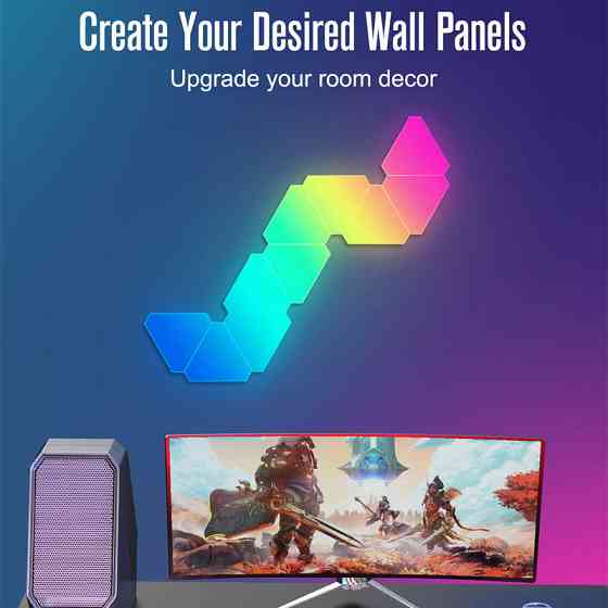 Настенный светильник Smart Triangular Quantum Light SAL-012B Bluetooth USB interface with app 10pcs Херсон