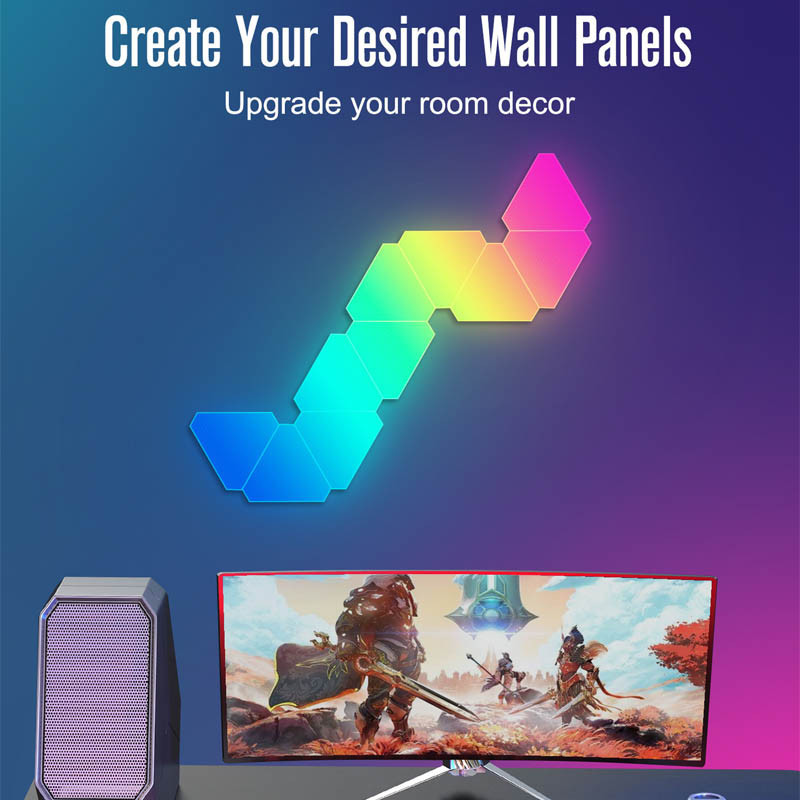 Настенный светильник Smart Triangular Quantum Light SAL-012B Bluetooth USB interface with app 10pcs Херсон - зображення 2