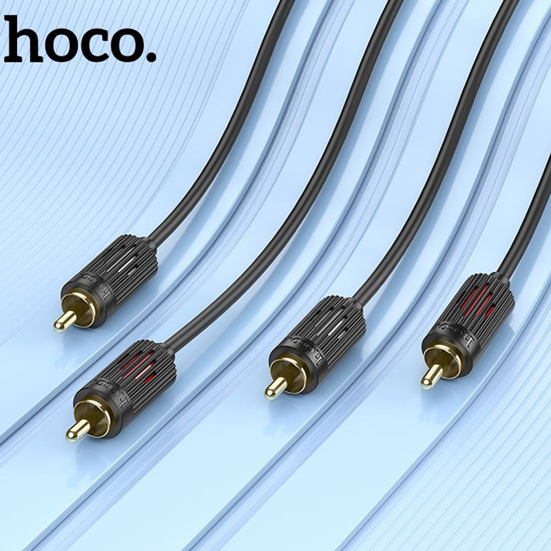Кабель аудио Hoco UPA29 2 RCA to 2 RCA red and white double lotus (1.5m) Херсон - зображення 3