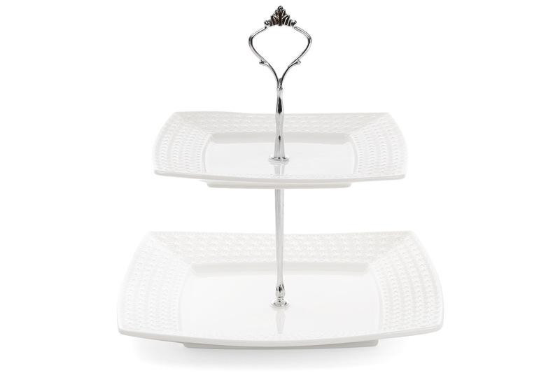 Фруктівниця 2-х ярусна Bona Di 988-142 24 см біла Київ - зображення 1