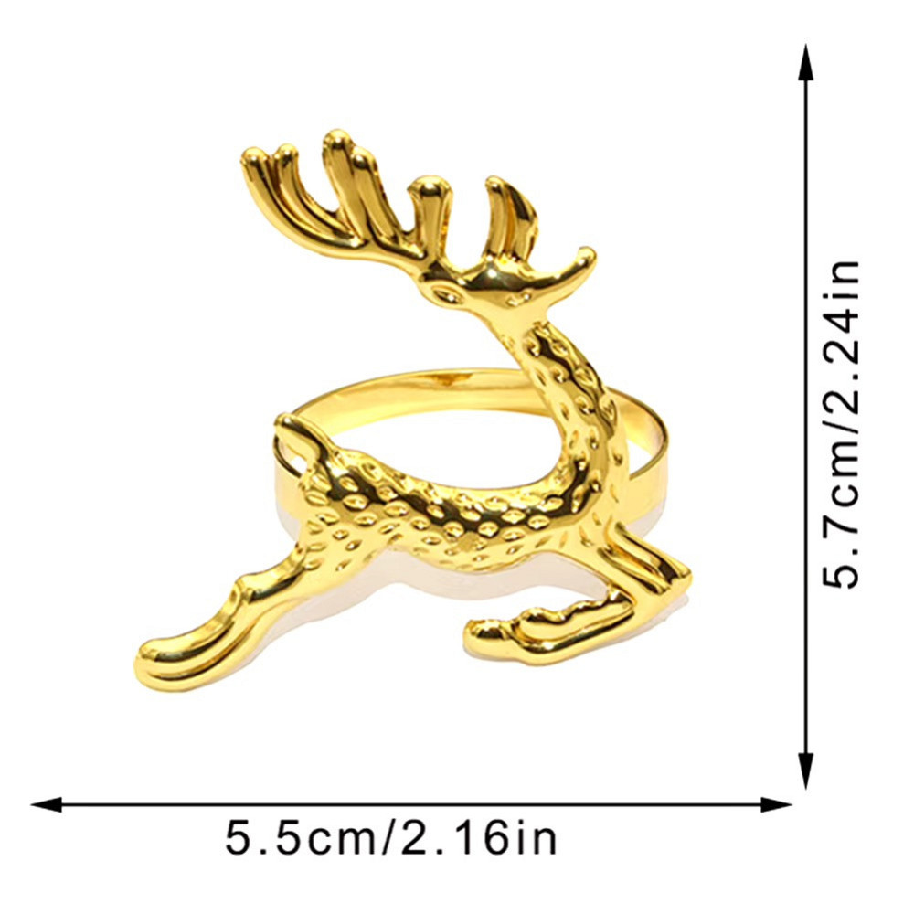 Набор колец для салфеток Олени 6 шт золотые MV011 Одеса - зображення 5