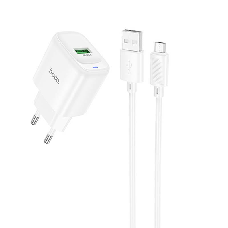 СЗУ Hoco C140A Smart QC3.0 18W (1USB-A) + кабель USB to MicroUSB Херсон - зображення 3