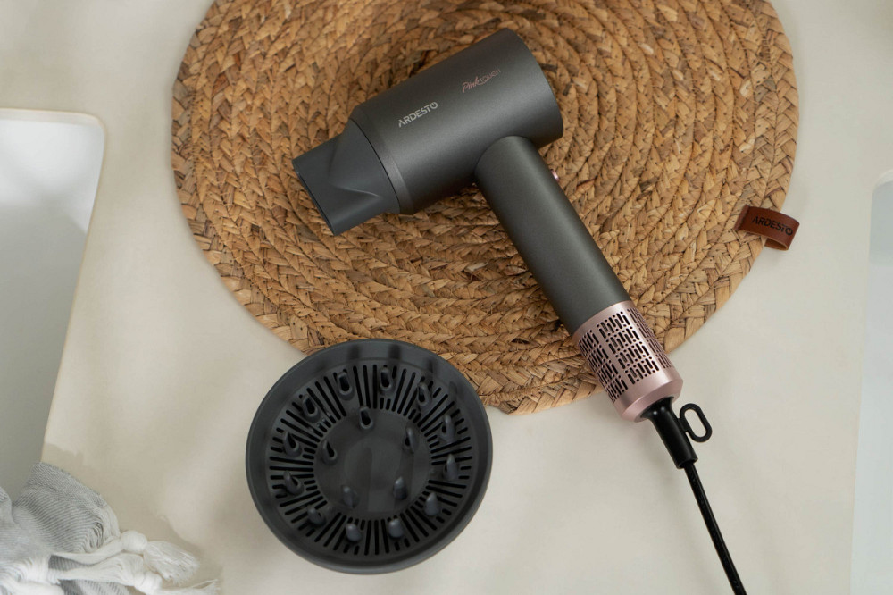 Фен Ardesto Pink TouСh HD-R300PT 1600 Вт серый Київ - зображення 1