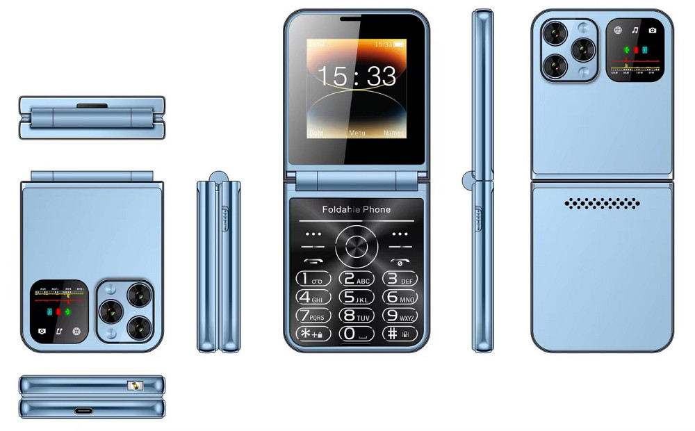 Кнопочный мобильный телефон раскладушка AIEK I16 Max на 4 сим карты Blue Киев - изображение 8