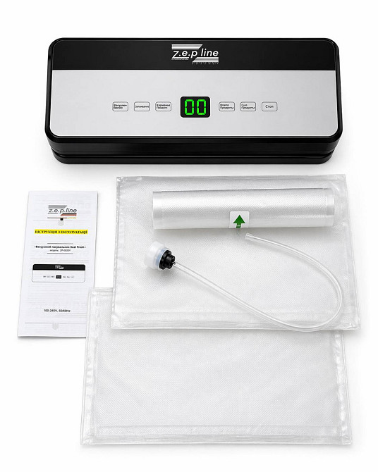 Вакууматор с 20 вакуумными пакетами и рулоном Zepline ZP-00357 200 Вт серебристый Київ - зображення 5