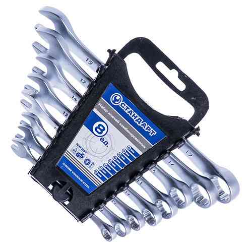 Набор рожково-накидных ключей 8 шт. (8-19 мм) на холдере СТАНДАРТ NKK8ST Харків