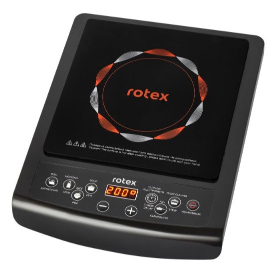 Плита индукционная электрическая настольная Rotex RIO215-G 1400 Вт черная Київ - зображення 1