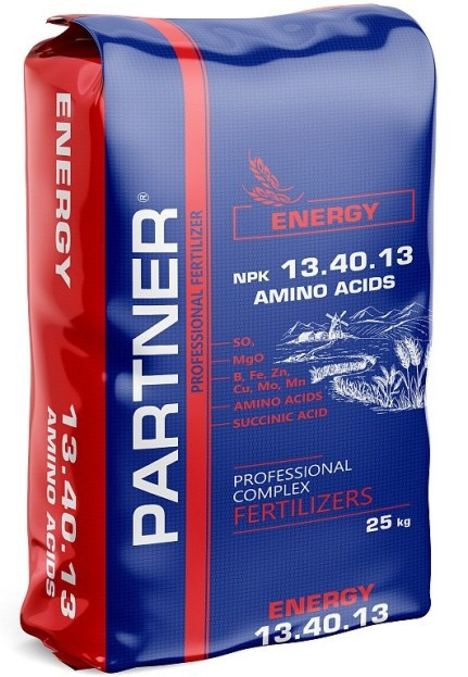 NPK 13.40.13+S+Mg+МЕ+17АМК+бурштинова кислота. Комплексне добриво PARTNER Харьков - изображение 1