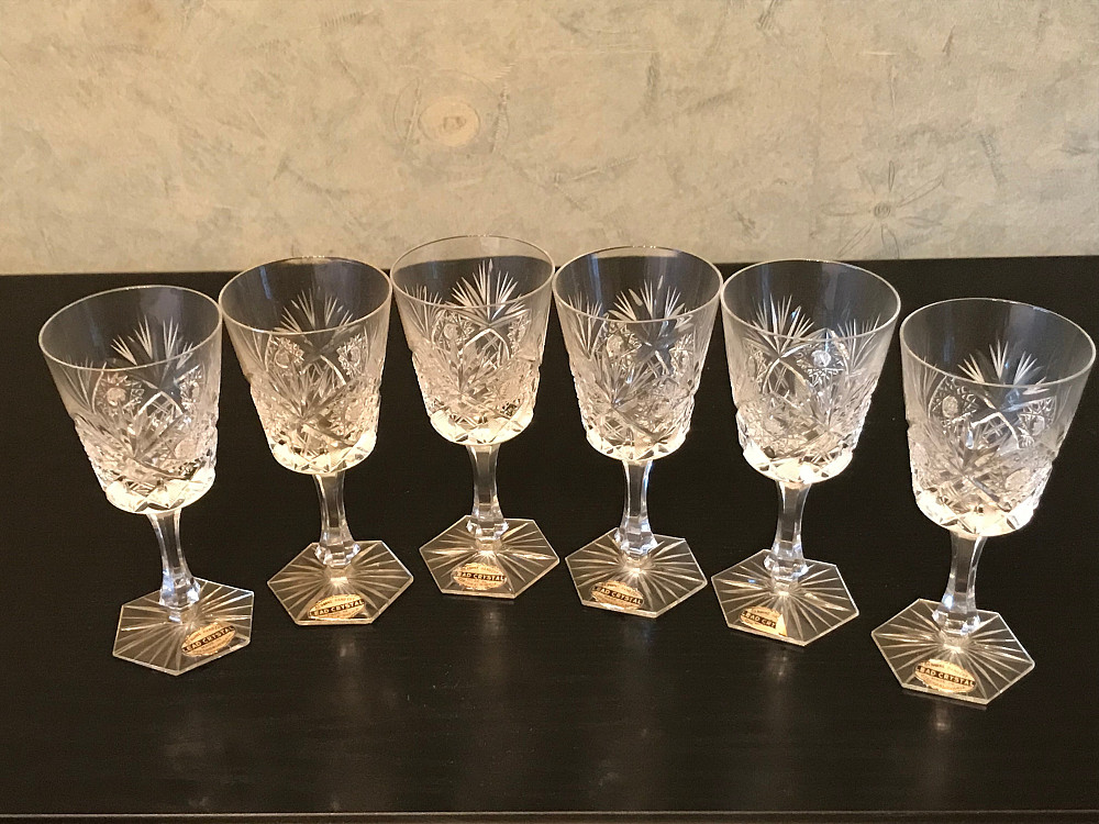 Набоp из 6 фужеров богемского хрусталя ручной резки. Дніпро - зображення 5